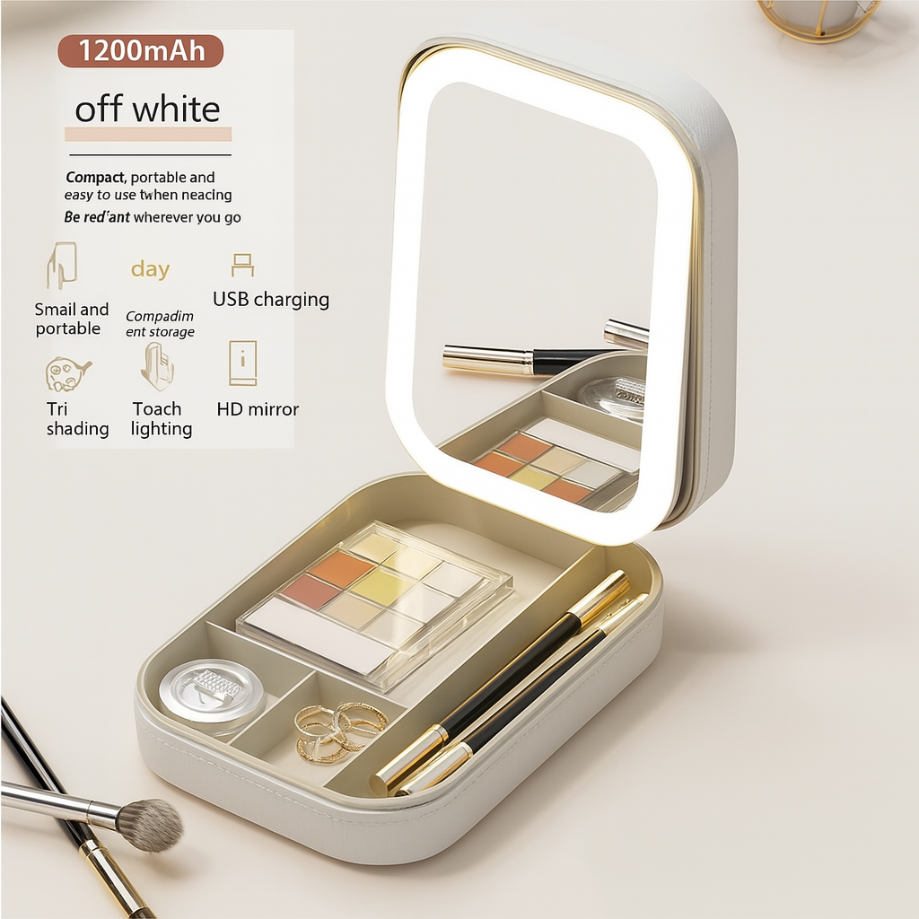 GlowGo™ Compact Makeup Vanity With LED Mirror