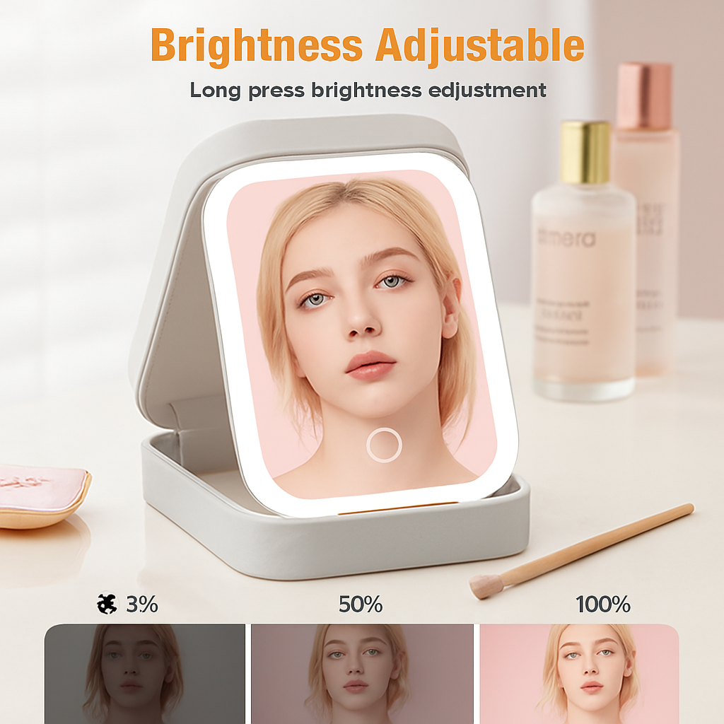 GlowGo™ Compact Makeup Vanity With LED Mirror