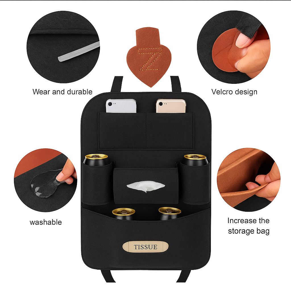Car Back Seat Storage Organizer PACK of 2