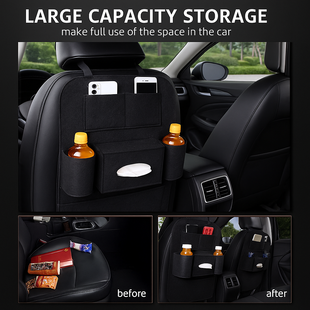 Car Back Seat Storage Organizer PACK of 2