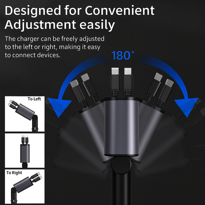 🚗⚡ 4-in-1 Retractable Fast Car Charger | Charge 4 Devices at Once!