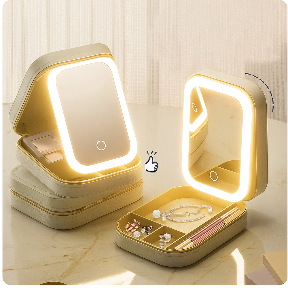 GlowGo™ Compact Makeup Vanity With LED Mirror