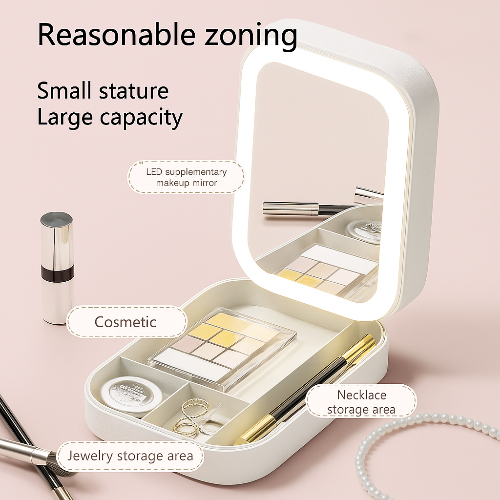 GlowGo™ Compact Makeup Vanity With LED Mirror