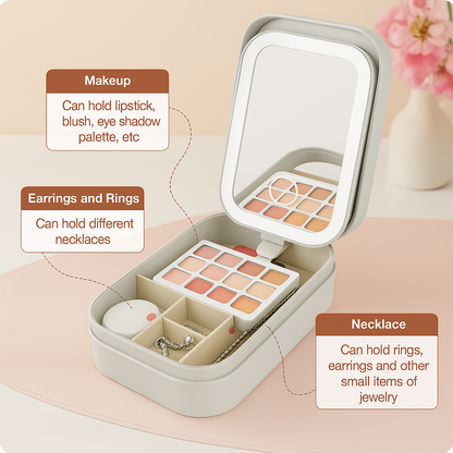 GlowGo™ Compact Makeup Vanity With LED Mirror