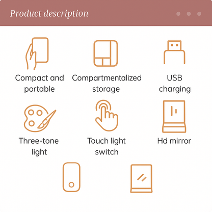 GlowGo™ Compact Makeup Vanity With LED Mirror