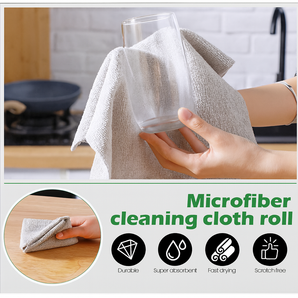 ✨ Lint-Free Microfiber Cleaning Towels – 50 Roll