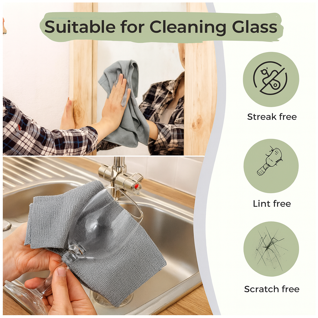 ✨ Lint-Free Microfiber Cleaning Towels – 50 Roll